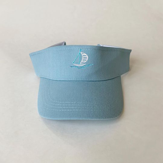 Discover Sailboat Embroidered Visor Cotton Visor