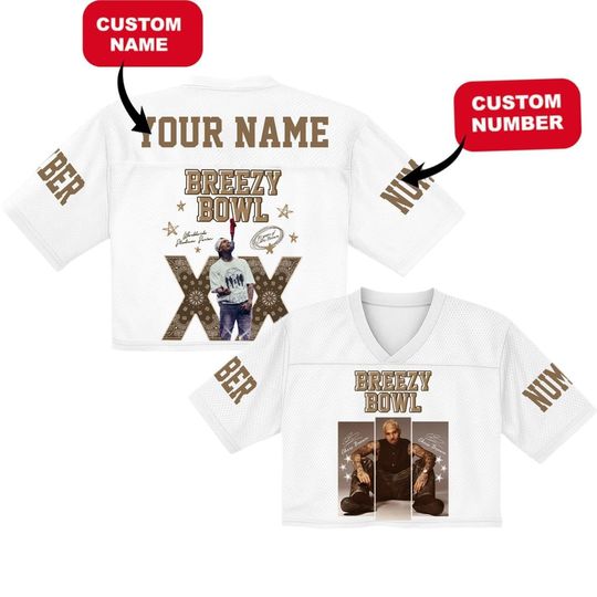 Discover Personalized Chris Brown Tour Crop Top Jersey, Custom Breezy Bowl 2025 Shirt