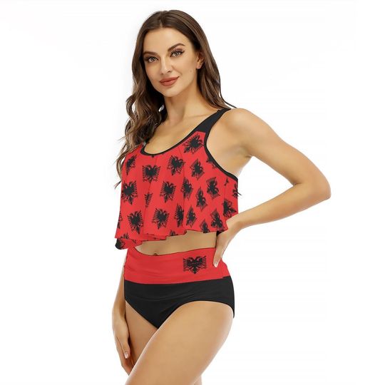 Discover Albania Bikini, Ruffled Vest, Albanian, Swimsuit, Stylish, Women, Summer Beach, Gifts.