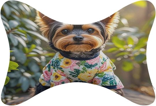Discover Yorkie Floral Neck Bone Pillows