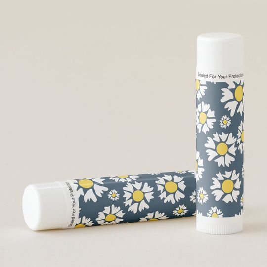 Discover Daisy Pattern, Floral Pattern, White Daisies Lip Balm