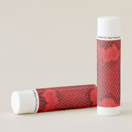 Discover Exotic snake skin animal print pattern modern red lip balm