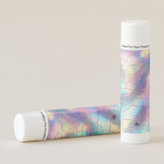 Discover Holographic Foil Background Pattern Monogram Lip Balm