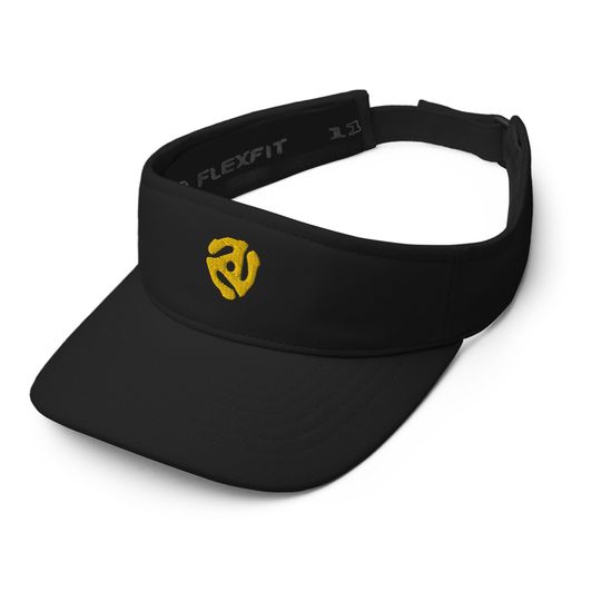 Discover DJ Gift | Old School Music Visor Personalized Embroidered Sun Visor | 45 Adapter Vinyl Record Accessory | Tennis Visor with Embroidery