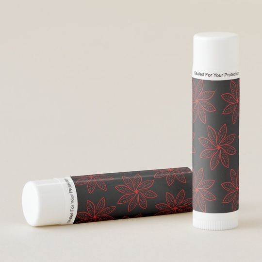 Discover Crimson Pattern on Black  Lip Balm