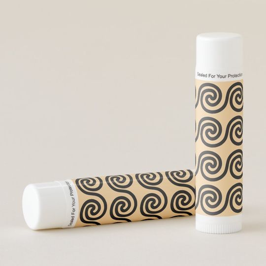 Discover Greek Meander Key Waves Pattern Brown Lip Balm