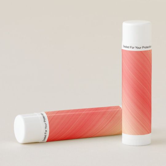 Discover Coral Pink Subtle Strip Pattern Lip Balm