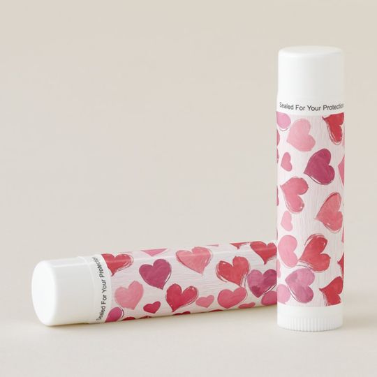 Discover Cute Pretty Modern Trendy Pattern Love Hearts Lip Balm