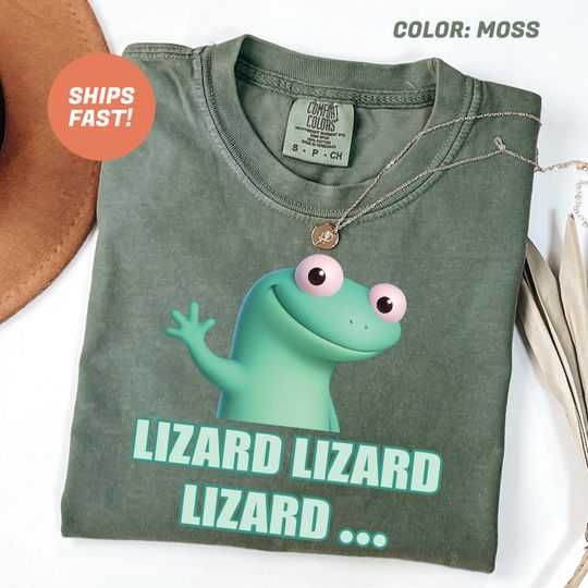 Discover Lizard Lizard Lizard Meme Shirt, Lizard Meme Shirt, Derpy Lizard Button Shirt, Funny Meme Lizard Shirt, Lizard wizard lizard funny Shirt