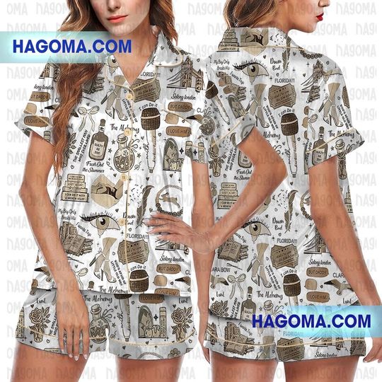 Discover Taylorr Swifts Song Lyrics Satin Pajamas Set