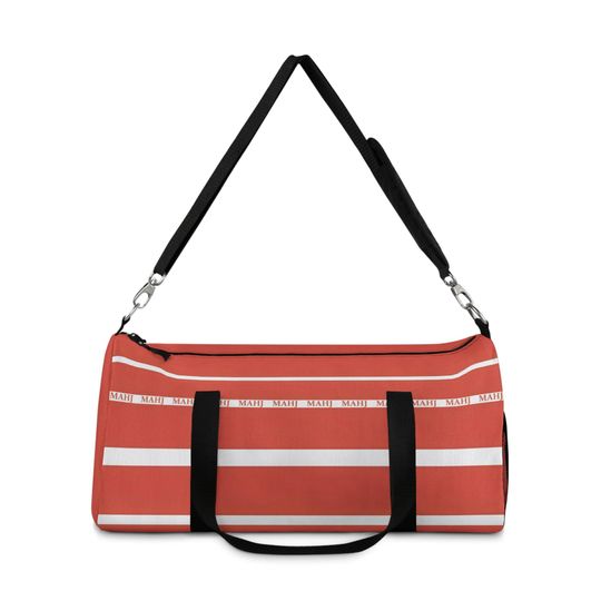 Discover MAHJ Duffel Bag in CORAL is handy for toting the whole Mahjong game