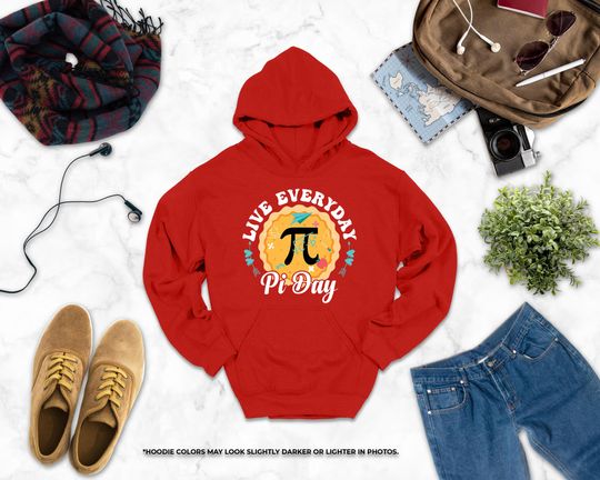 Discover Pi Day Hoodie for Math Lovers, Science & Math Teacher Gift, Live Everyday Pi Day Hooded Sweatshirt