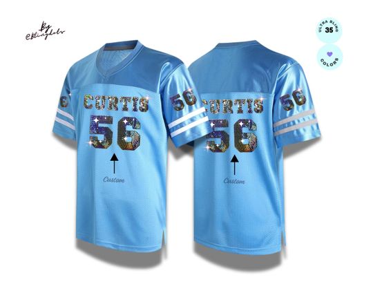 Discover Custom Metallic bling football Jersey, personalized game concert Jersey