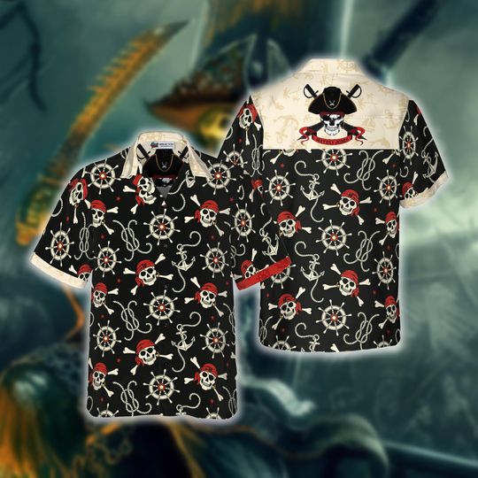 Discover Amazing Pirate Captain Custom Hawaiian Shirt for Men, Personalized Pirate Shirt, Custom Nautical Apparel, Gift For Men, Gift For Dad.