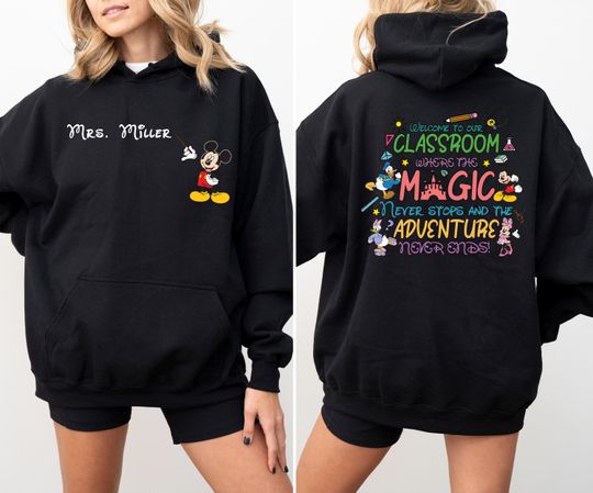 Discover Personalized Teacher Hoodie, Mickeyy Mouse Disneyyy Hoodie, Custom Name, School Hoodie