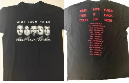 Discover Nine Inch Nails Europe Tour 2025 T-Shirt Peel It Back NIN Band Tee Limited