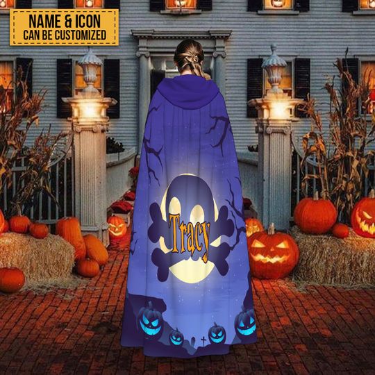 Discover Personalized Halloween Cloak Hoodies Cape Custom Pattern Cosplay For Adult Men Women Party Favors Supplies Dresses Clothes Gifts Costume