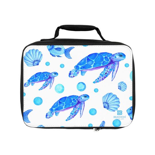 Discover Beachy Turtle Lunch Bag - Insulated Cooler,  Lunchbox, Ocean Themed Tote, Eco-Friendly Meal Prep, Nautical Gift