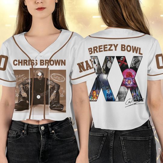 Discover Personalized Chris Brown Breezy Bowl XX Baseball Jersey, Breezy Bowl XX Baseball Shirt, Chris Brown Merch, Chris Brown Tour Jersey Shirt