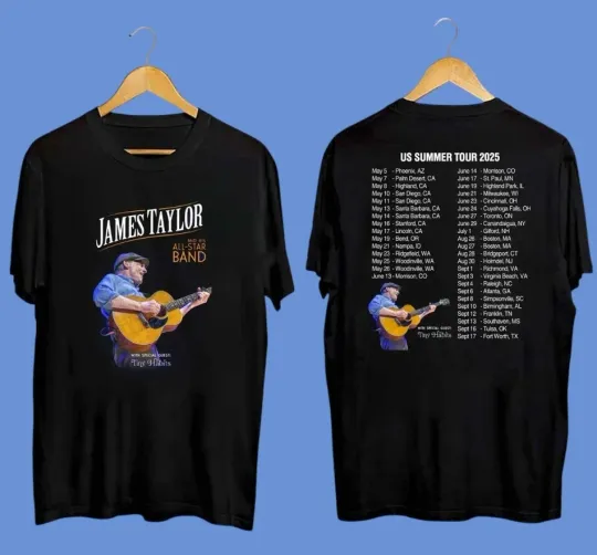 Discover James Taylor Summer Tour 2025 T-shirt, size S-5XL