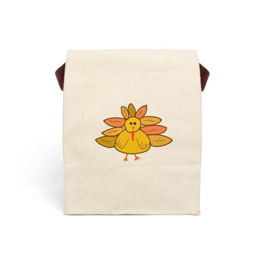 Discover Thanksgiving Canvas Lunch Bag With Strap, Turkey lunch, This lunch bag is a great coworker gift