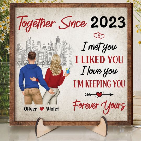 Discover Forever Yours - Personalized Customized 2-Layered Wooden Plaque - Gift For Couple, Lover, Anniversary