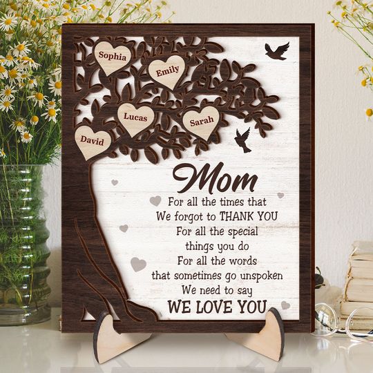 Discover Mom We Love You - Personalized Customized 2-Layered Wooden Plaque - Mother's Day Gift For Mom, Grandma, Wife, Her