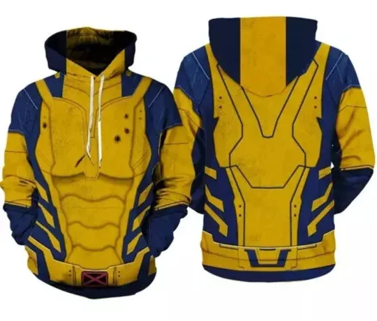 Discover Deadpooll & Wolverine Full Over Print 3D Hoodie Cosplay Costume Gift