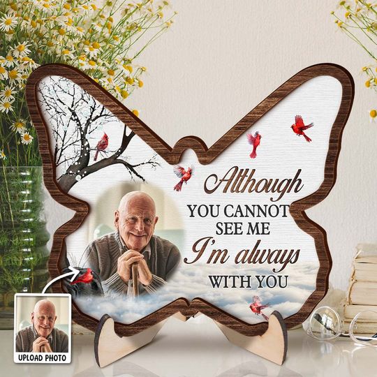 Discover Custom Photo A Hug From Heaven - Personalized Customized 2-Layered Wooden Plaque - Gifts For Memorial