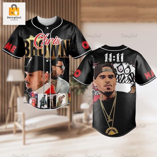 Discover Chris Brown Shirt, Custom Baseball Jersey, Chris Brown 11 11 Tour Baseball Shirt, Vintage concert Tee, 11 11 Tour Merch