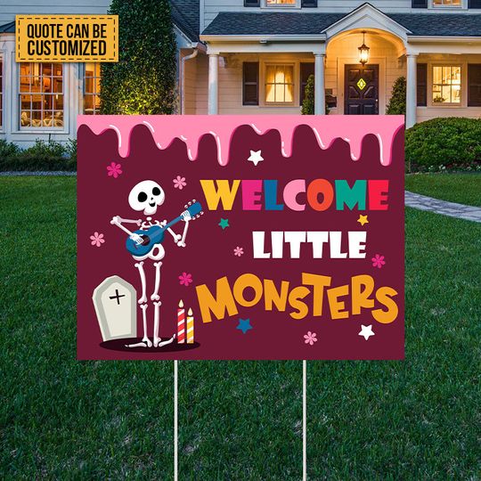 Discover Welcome Little Monsters For Halloween Decorations For Lawn Outdoor Decor Personalized Yard Sign