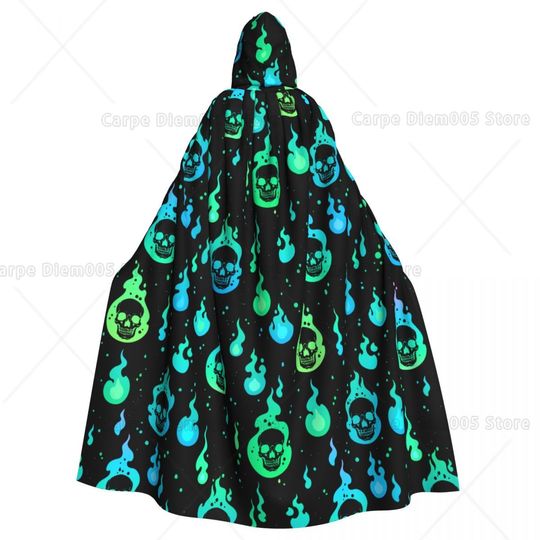 Discover Skull Fire Flame Halloween Cosplay Hooded Cloaks