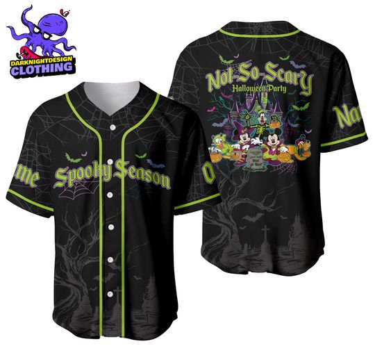 Discover Not So Scary Personalized Baseball Jersey, Personalized Baseball Team Jersey, Birthday Gift for Halloween Fans Family Party