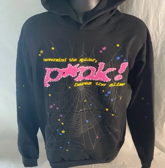 Discover Sp5der Men's Hoodie Size L Black Spider Worldwide Cotton Long Sleeve 