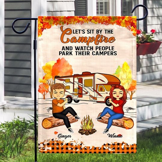 Discover Autumn Camping Home Is Where We Park It - Personalized Custom Flag