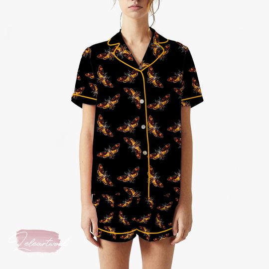 Discover Silence of the Lambs Moth Pajama Set  Deaths Head Moth Short Sleeve Sleepwear