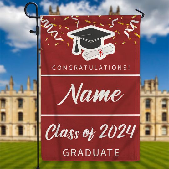 Discover Congratulations Graduate - Personalized Customized Flag - Gift For Friend Student Graduates