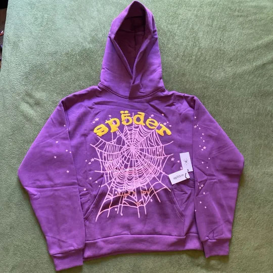 Discover New Sp5der Purple Star OG WEB Hoodie Size M (With Tags)