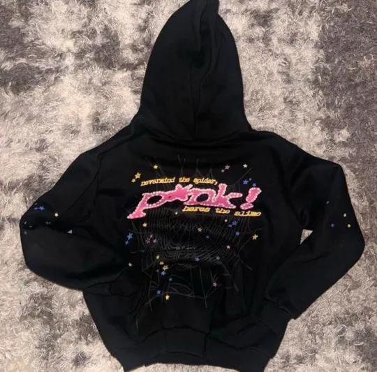 Discover Sp5der Worldwide Young Thug Black Pink Hoodie Size Large