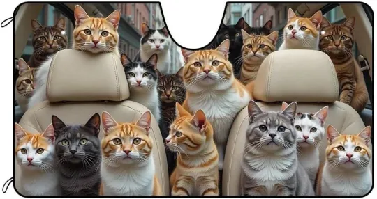 Discover Dog Car Front Windshield Sunshade Cute Cats Decor Vehicle Sun Shade