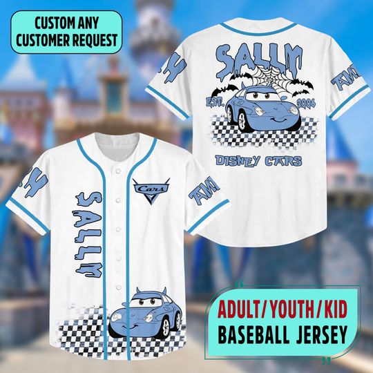 Discover Custom Disneyyy Sally carss Halloween Baseball Jersey