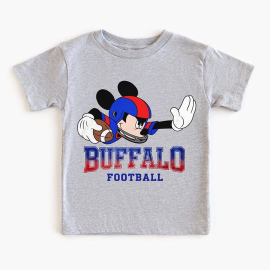 Discover Buffalo Football Mickeyy Kids T-Shirt  Cute Game Day Graphic Tee for Toddlers & Youth, Sports Fan Shirt for Boys and Girls
