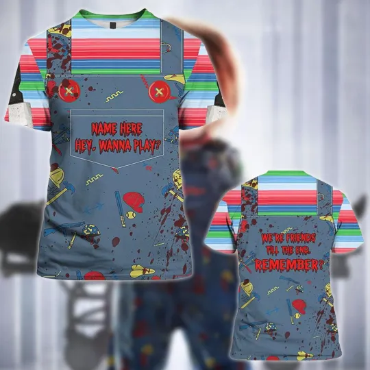 Discover Personalized Halloween Chucky Cosplay Costume Tshirt 3D Hoodie 3D Printed