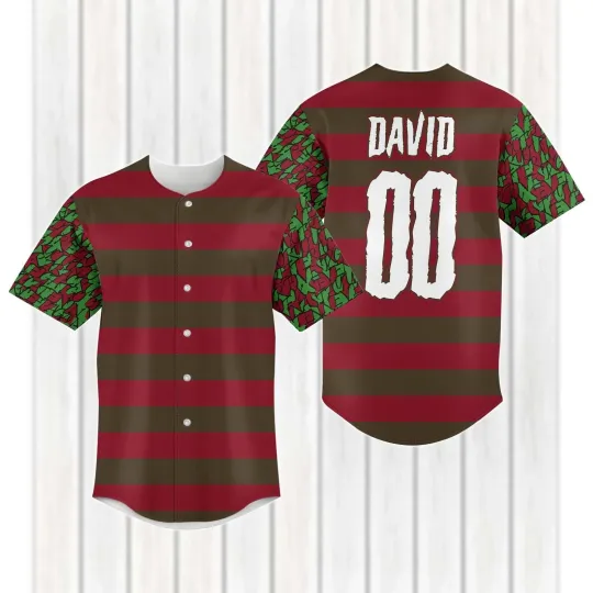 Discover Personalized Freddy Krueger Cosplay Costume Halloween Baseball Jersey Shirt