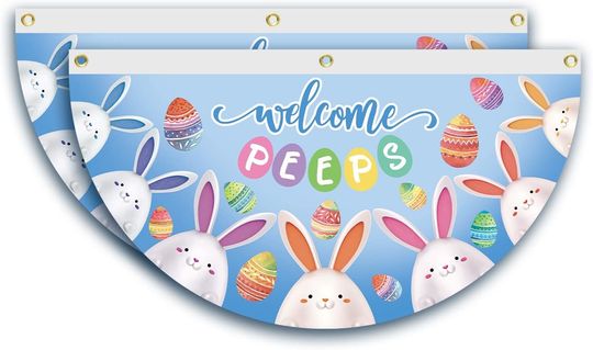 Discover Welcome Peeps Semicircle Fence Flags