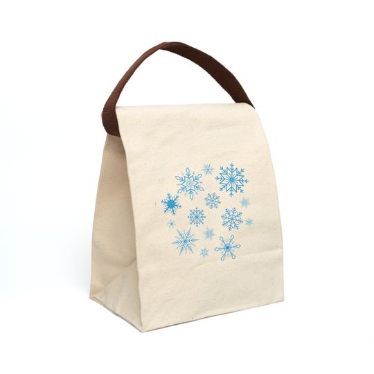 Discover Snowflakes Canvas Lunch Bag With Strap