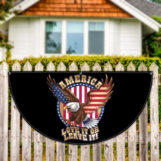 Discover Patriotic Eagle Semicircle & Rectangle Fence Flag, America Pride Outdoor Decor