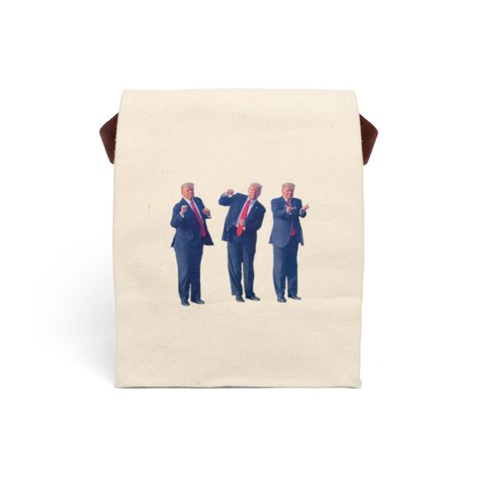 Discover Funny Trump Canvas Lunch Bag with Strap