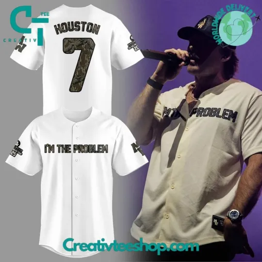 Discover Wallen Western I'm The Problem Tour Live In Place 2025 Houston 7 Baseball Jersey