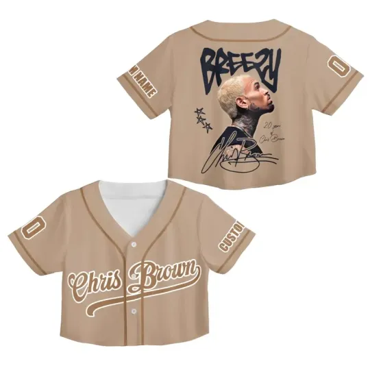 Discover Chris Brown Crop Top Baseball Jersey, Chris Brown Tour, Breezy Bowl XX 20 Shirt